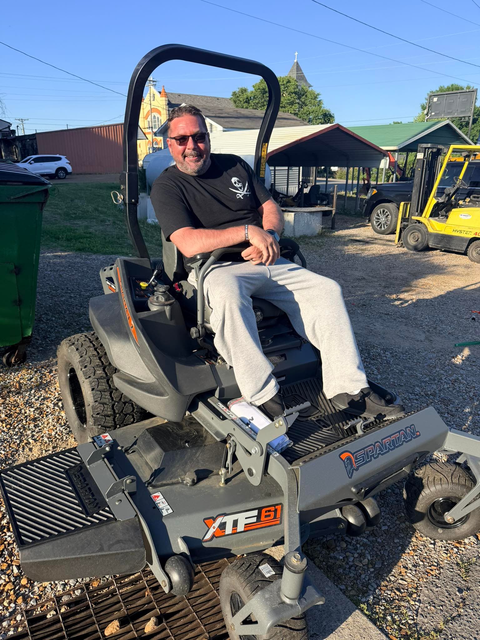 Happy customer on a Spartan XTF61 zero-turn mower at Cole Power and Equipment